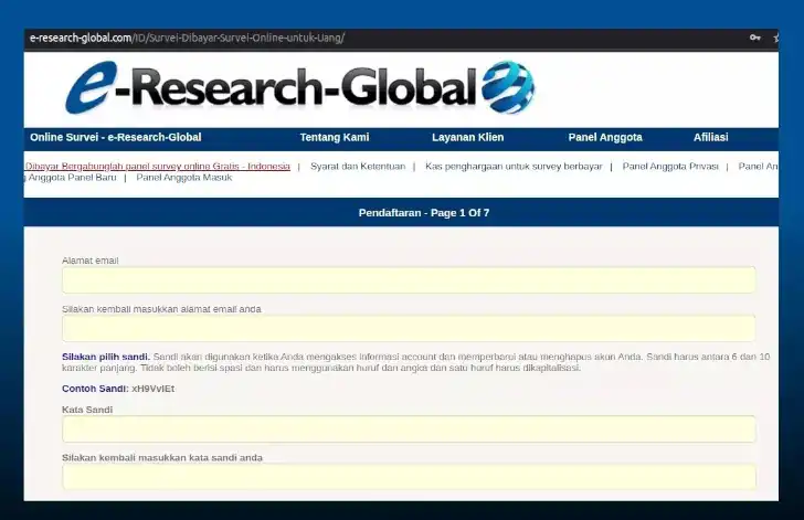 cara daftar e research global